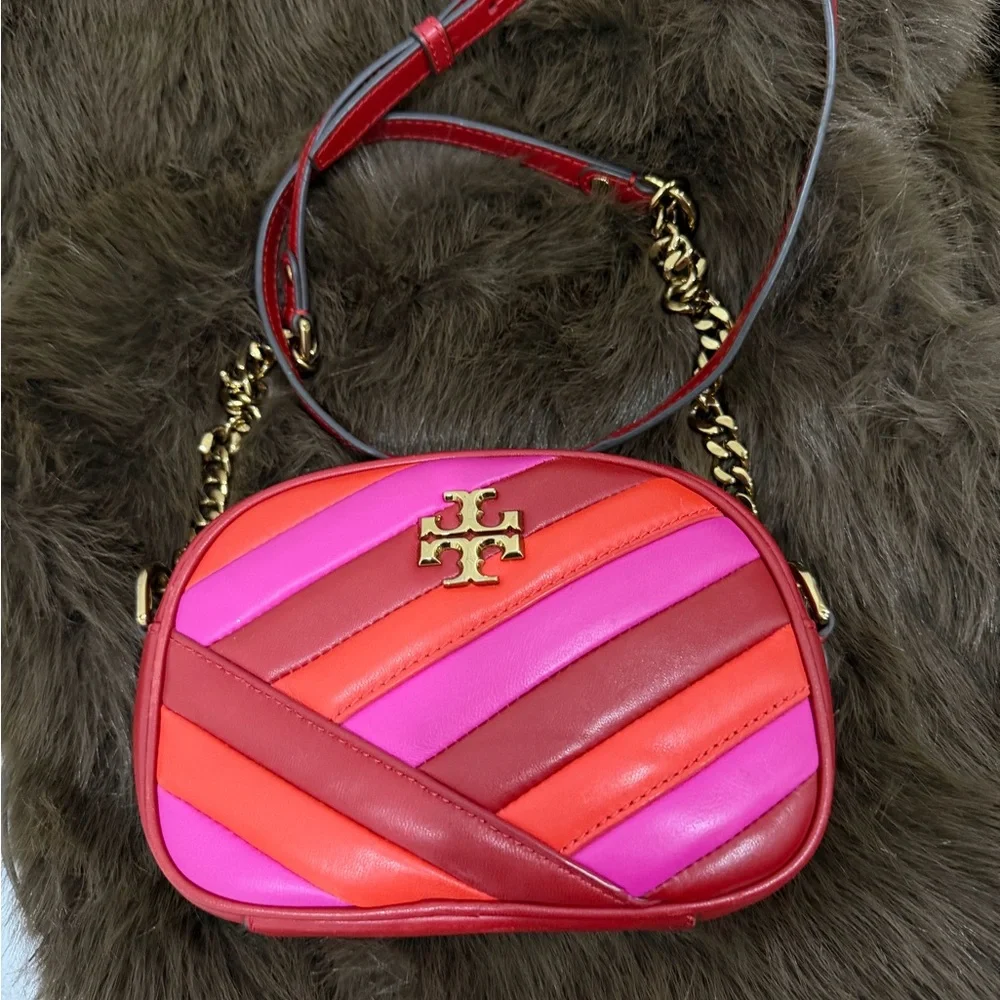 Tory Burch Vibrant Pink and Red Crossbody Bag